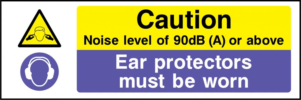 Caution noise level of 90dB sign - Multi Purpose > Dual Message Warning ...