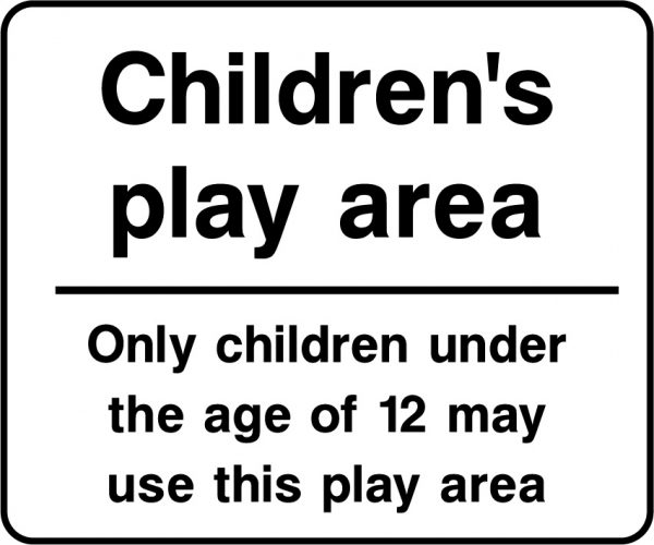 Childrens play area only children under 12 sign
