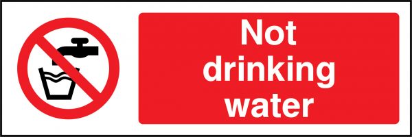 Not drinking water sign