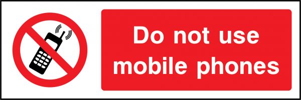 Do not use mobile phones sign