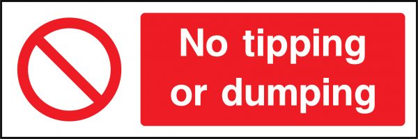 No tipping or dumping sign