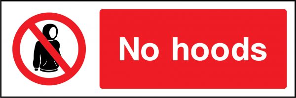 No hoods sign