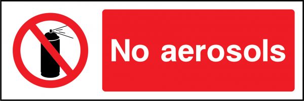 No aerosols sign