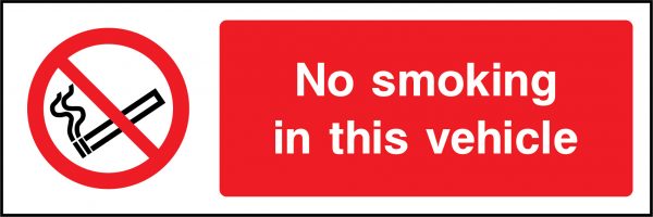 No smoking in this vehicle sign