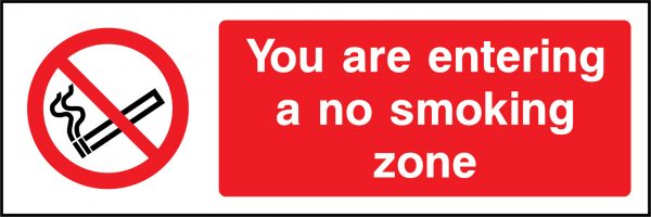 You are entering a no smoking zone sign