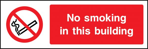 No smoking in this building sign