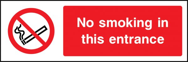 No smoking in this entrance sign