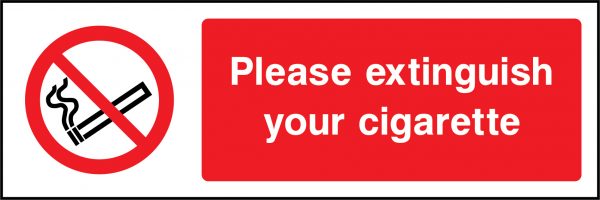 Please extinguish your cigarette sign