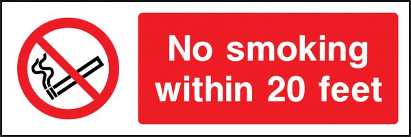 No smoking within 20 feet sign