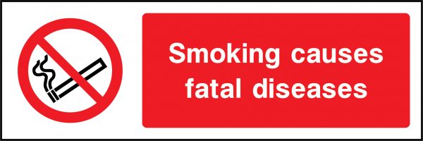 Smoking causes fatal diseases sign