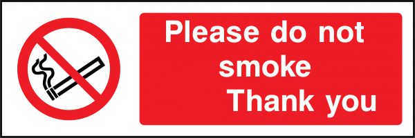 Please do not smoke thank you sign