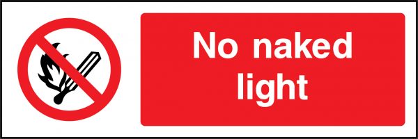 No naked light sign