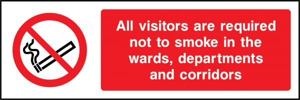 All visitors are required not to smoke sign