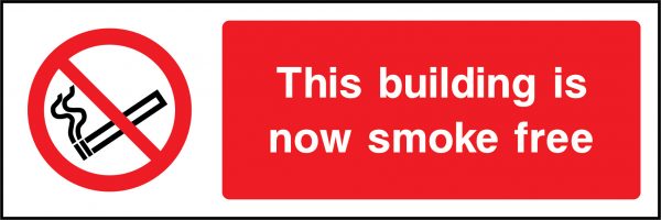 This building is now smoke free sign