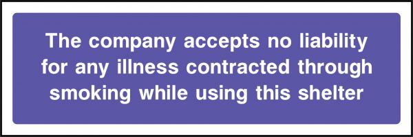 The company accepts no liability for any illness sign