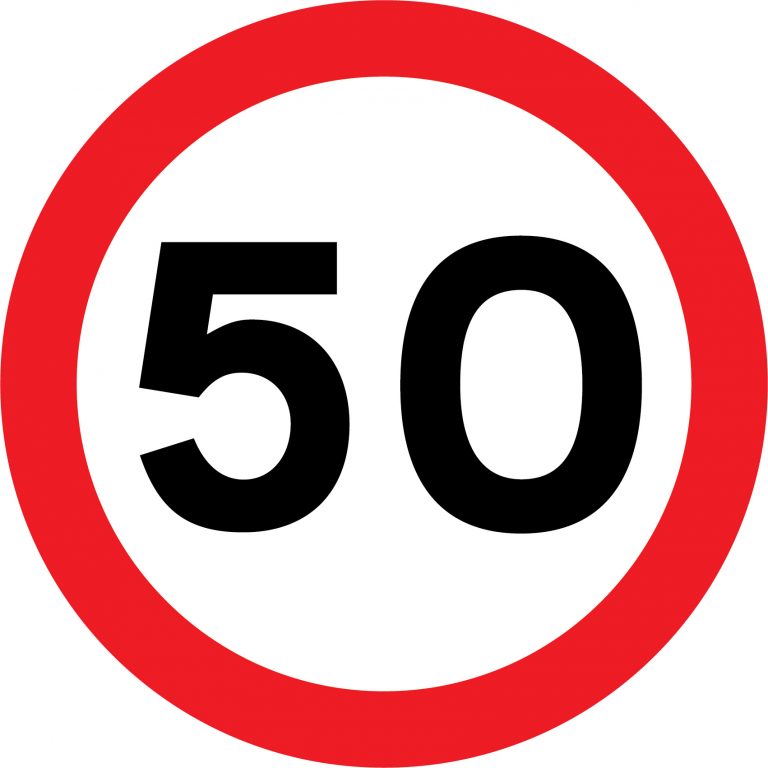 Maximum speed 50 road sign - Road Traffic Regulatory > Prohibition - We ...