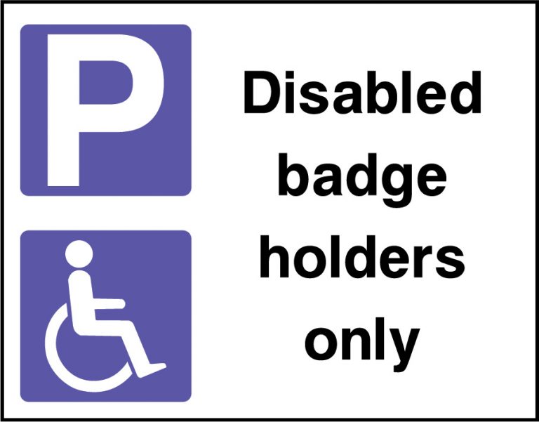 Parking for disabled badge holders only road sign - Road Traffic ...