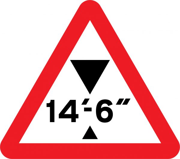 Maximum headroom road sign