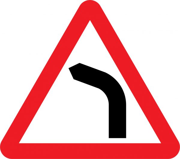 Bend to left road sign