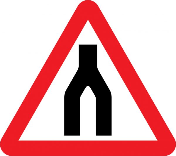 Dual carriageway ends road sign