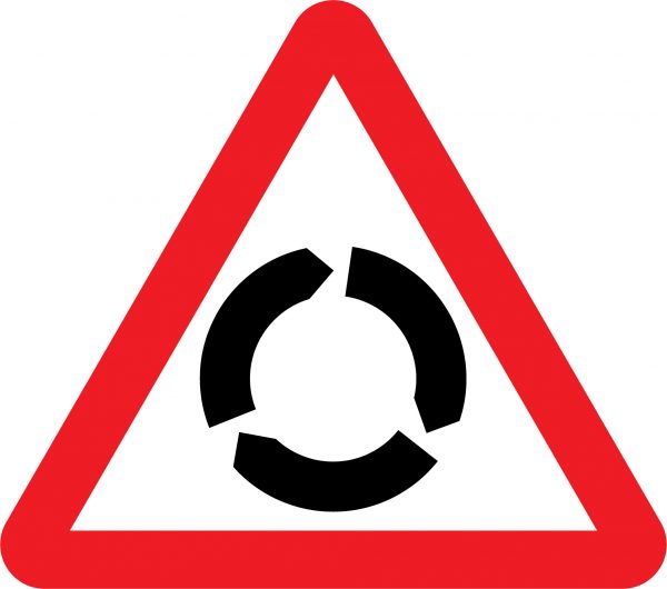 Roundabout road sign
