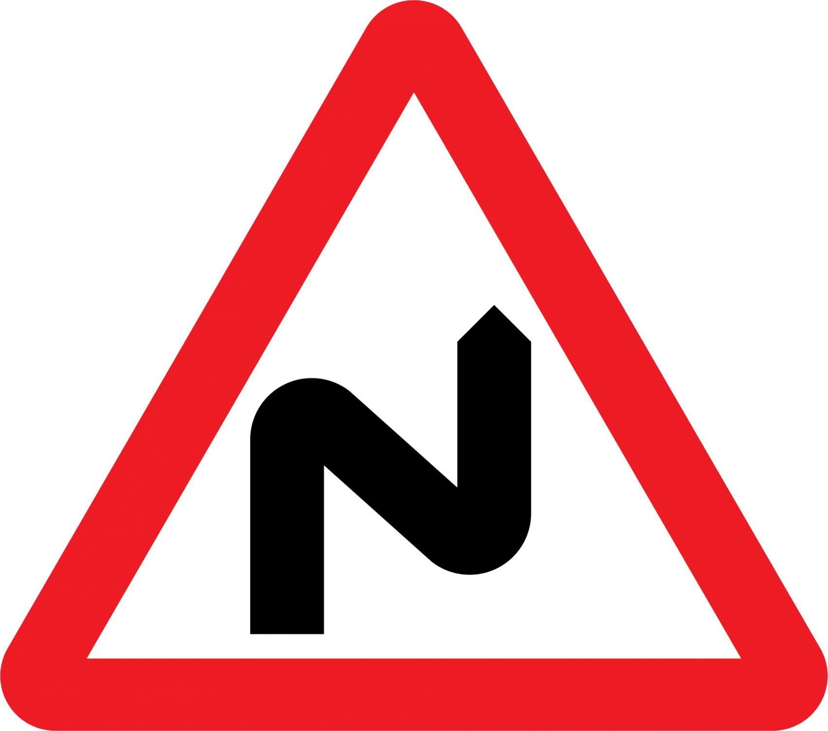 Double bend first to right road sign - Road Traffic Warning - We Do ...