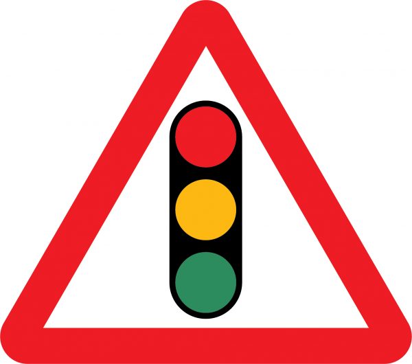 Traffic signals road sign