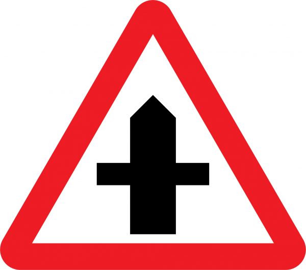 Crossroads road sign