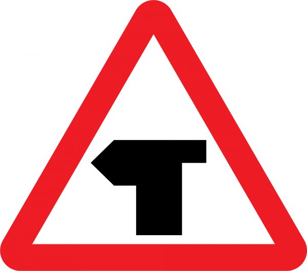 T-junction with priority over vehicles from the right road sign