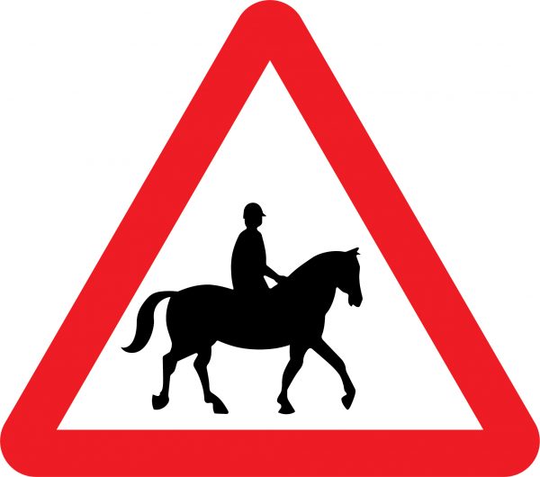 Accompanied horses or ponies road sign
