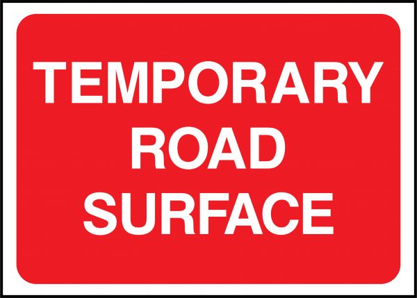 Temporary road surface road sign