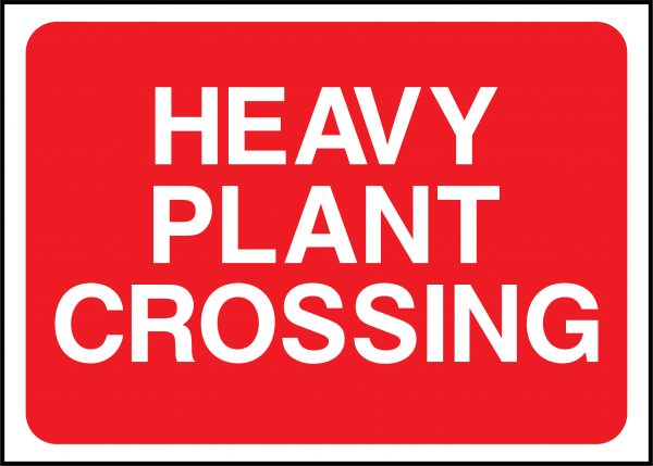 Heavy plant crossing road sign