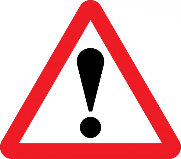 Other danger temporary road sign