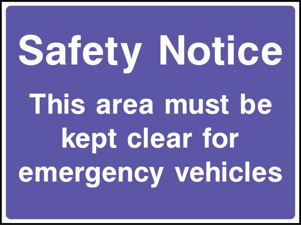 Safety notice this area must be kept clear road sign