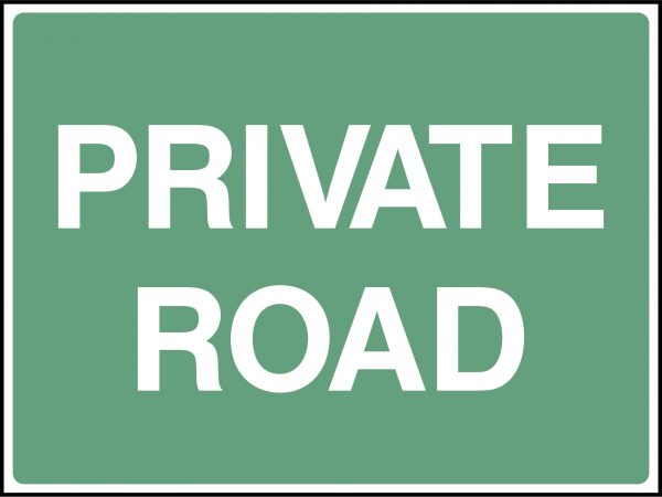 Private road road sign