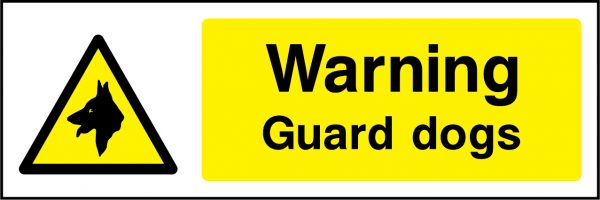 Warning guard dogs sign