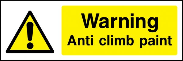 Warning anti climb paint sign