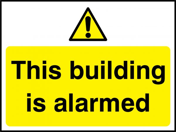 This building is alarmed landscape sign