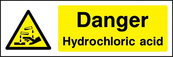 Danger hydrochloric acid sign
