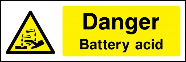 Danger battery acid sign