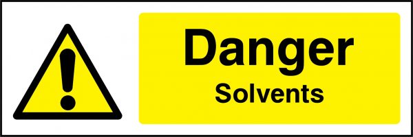 Danger solvents sign