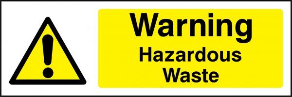 Warning hazardous waste sign