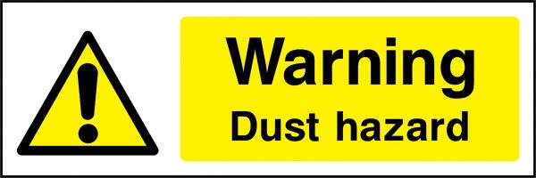 Warning dust hazard sign