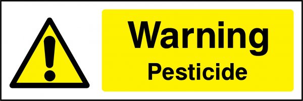 Warning pesticide sign