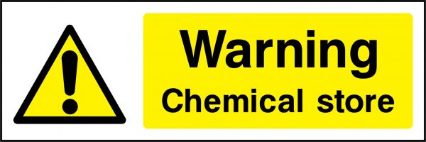 Warning chemical store sign