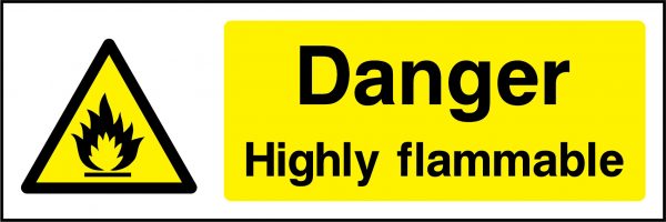 Danger highly flammable sign