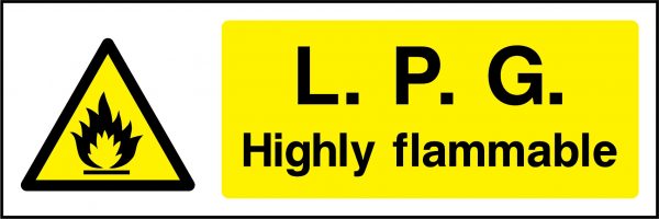 L.P.G. highly flammable sign