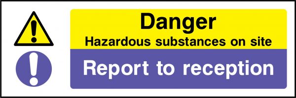 Danger report to reception sign