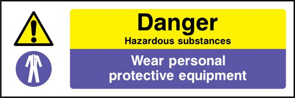 Danger wear personal protective equipment sign