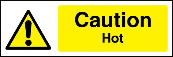 Caution hot sign